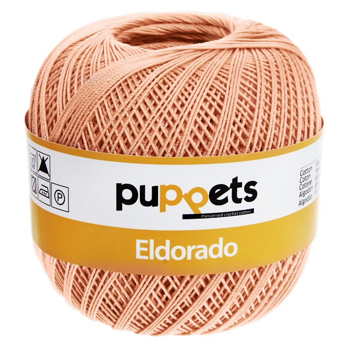 Пряжа для вязания крючком Puppets Eldorado, цвет: абрикосовый (08012), 265 м, 50 г4574010-08012 Пряжа для вязания крючком Puppets Eldorado, цвет: абрикосовый (08012), 265 м, 50 г4574010-08012Пряжа для вязания крючком Eldorado (Эльдорадо) нить кроше - это качественная нить с улучшенным внешним видом и расширенным ассортиментом для создания одежды и аксессуаров, а также изделий, которые украсят ваш дом. Пряжа для вязания Eldorado состоит из мерсеризированного хлопка. Мерсеризация - обработка пряжи крепким раствором щелочи под напряжением. Этот метод был разработан в первой половине XIX века английским химиком Джоном Мерсером. После такой обработки хлопковые волокна приобретают новые свойства: шелковистый блеск, мягкость, дополнительную прочность, на 25% повышается допустимое растягивающее усилие. Натуральный хлопок не имеет блеска. После мерсеризации его удается окрасить в любые яркие тона. Пряжа из хлопка является экологически чистой, так как производится из натурального материала.