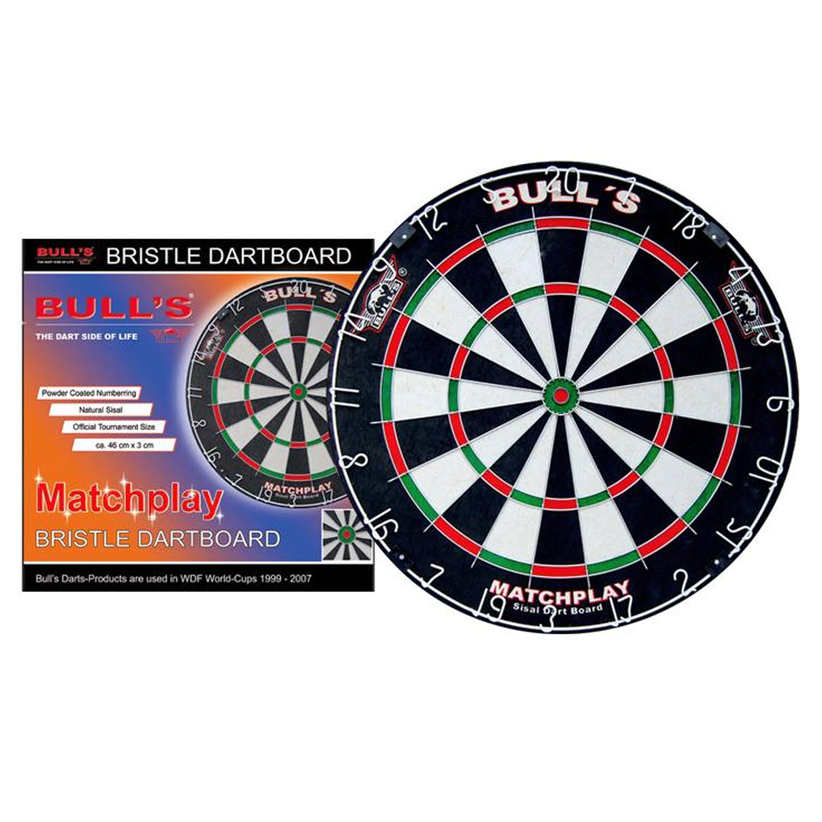 Мишень для дартс Bulls Matchplay Bristle Board, 46 см х 3 см68230 Мишень для дартс Bulls Matchplay Bristle Board, 46 см х 3 см68230Мишень для дартс Bulls Matchplay Bristle Board изготовлена из высококачественного сизаля. Классическая конструкция мишени с круглой стальной проволокой. Предназначена для игры в классический дартс. Возврат товара возможен только при наличии заключения сервисного центра. Время работы сервисного центра: Пн-чт: 10.00-18.00 Пт: 10.00- 17.00 Сб, Вс: выходные дни Адрес: ООО ГАТО, 121471, г.Москва, ул. Петра Алексеева, д 12., тел. (495)232-4670, gato@gato.ru Характеристики: Материал: сизаль, металл, дерево. Диаметр мишени: 46 см. Толщина мишени: 3 см. Размер упаковки: 47 см х 47 см х 4 см.