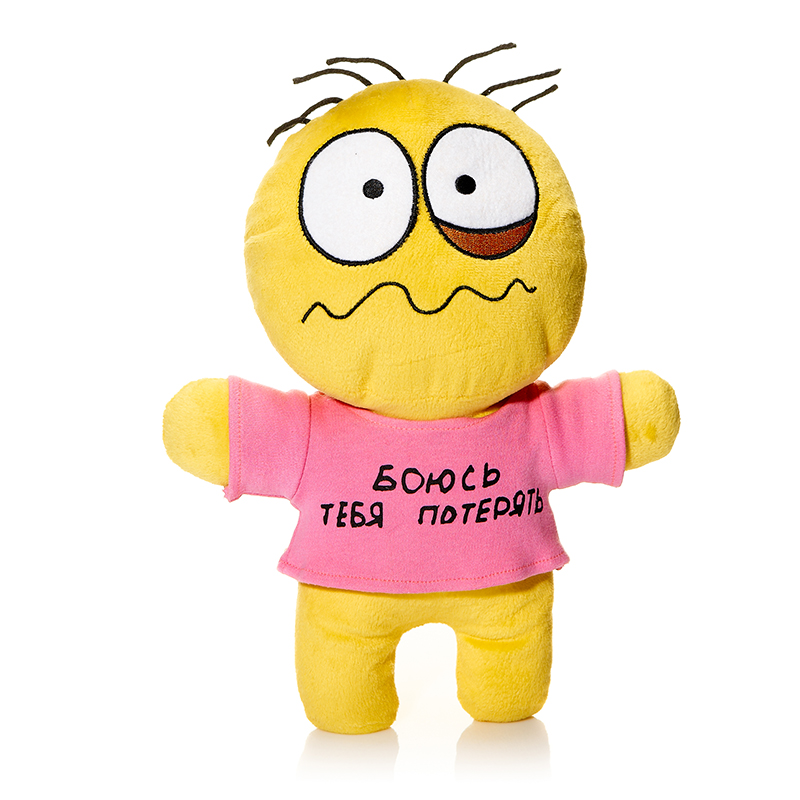 Maxi Toys Мягкая кукла Смайл Боюсь тебя потерятьMT-TS291108-30 Maxi Toys Мягкая кукла Смайл Боюсь тебя потерятьMT-TS291108-30Мягкая игрушка Смайл: Боюсь тебя потерять, выполненная в виде грустного человечка-смайлика, покорит у каждого, кто ее увидит. Человечек одет в розовую маечку с надписью: Боюсь тебя потерять. Игрушка изготовлена из мягкого, приятного на ощупь искусственного меха с наполнителем из гипоаллергенного полиэфирного волокна. Удивительно мягкая игрушка принесет радость и подарит своему обладателю мгновения нежных объятий и приятных воспоминаний. Великолепное качество исполнения делают эту игрушку чудесным подарком к любому празднику. Такой смайлик станет замечательным подарком как ребенку, так и взрослому. Характеристики: Материал игрушки: трикотаж, искусственный мех. Наполнитель: полое полиэфирное волокно. Высота игрушки: 30 см. Цвет: желтый. Артикул: MT-TS291108-30.