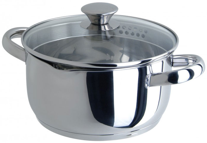 Кастрюля Cucina, с крышкой, 2,4 л93-CU-03 Кастрюля Cucina, с крышкой, 2,4 л93-CU-03Кастрюля Linea Cucina выполнена из высококачественной нержавеющей стали с зеркальным полированием. Крышка, изготовленная из термостойкого стекла, снабжена металлическим ободком для прочности и более плотного закрывания. Металлический ободок на крышке кастрюли также имеет специальные отверстия, позволяющие сливать воду, не снимая крышку. Нужно всего лишь совместить отверстия с носиком посуды. В кастрюле Linea Cucina, изготовленной из экологически чистого материала, можно готовить без масла или жира, в этой посуде сохраняются все полезные свойства продуктов и естественные вкусовые качества. Оптимальное соотношение толщины дна и стенок посуды обеспечивает равномерное распределение тепла, экономит энергию, делает посуду устойчивой к деформации. Многослойное капсулированное дно аккумулирует тепло, способствует быстрому закипанию и приготовлению пищи даже при небольшой мощности конфорок. Крепление ручек посуды к корпусу методом точечной сварки обеспечивает минимальный нагрев,...