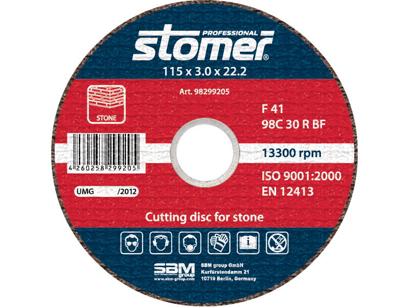 Диск отрезной Stomer, 115 мм, CS-115. 9829920598299205 Диск отрезной Stomer, 115 мм, CS-115. 9829920598299205Отрезной диск Stomer является сменным элементом угловых шлифмашин. Благодаря сочетанию абразивного материала, типу связи и твердости, данные диски идеально подходят для обработки камня, бетона, кирпича и других строительных материалов.