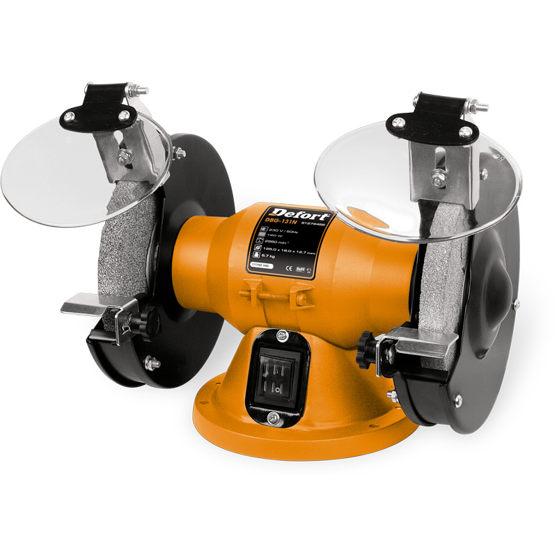 Машина заточная Defort DBG-131N93728700 Машина заточная Defort DBG-131N93728700Машина заточная Defort DBG-131N предназначена для заточки различного режущего инструмента, а также для шлифовки. Компактная кострукция, малошумный двигатель, пылезащищенный выключатель, защитные экраны, резиновые опоры, упоры для деталеи. Комплектация: упор 2 шт, диск абразивный 2 шт, кронштейн защитного щитка 2 шт, защитный щиток 2 шт.