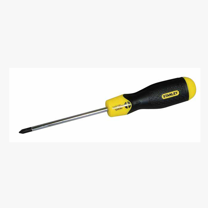 Отвертка крестовая Stanley CushionGrip, PH0 х 60 мм0-64-930 Отвертка крестовая Stanley CushionGrip, PH0 х 60 мм0-64-930Отвертка крестовая Stanley CushionGrip имеет мягкую ручку для высокого комфорта и надежного контроля инструмента. Стержень покрыт хромом для защиты от коррозии.