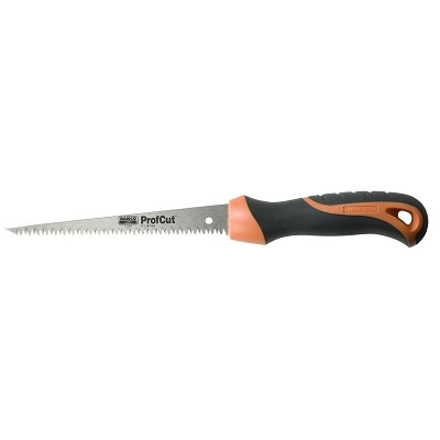 Ножовка по гипсокартону Bahco ProfCut, 16 смPC-6-DRY Ножовка по гипсокартону Bahco ProfCut, 16 смPC-6-DRYНожовка по гипсокартону Bahco предназначена для вырезания отверстий в гипсокартонных конструкциях. Изделие обладает заостренным наконечником, что позволяет легко врезать пилу в полотно и далее продолжать вырезать необходимой формы отверстия.