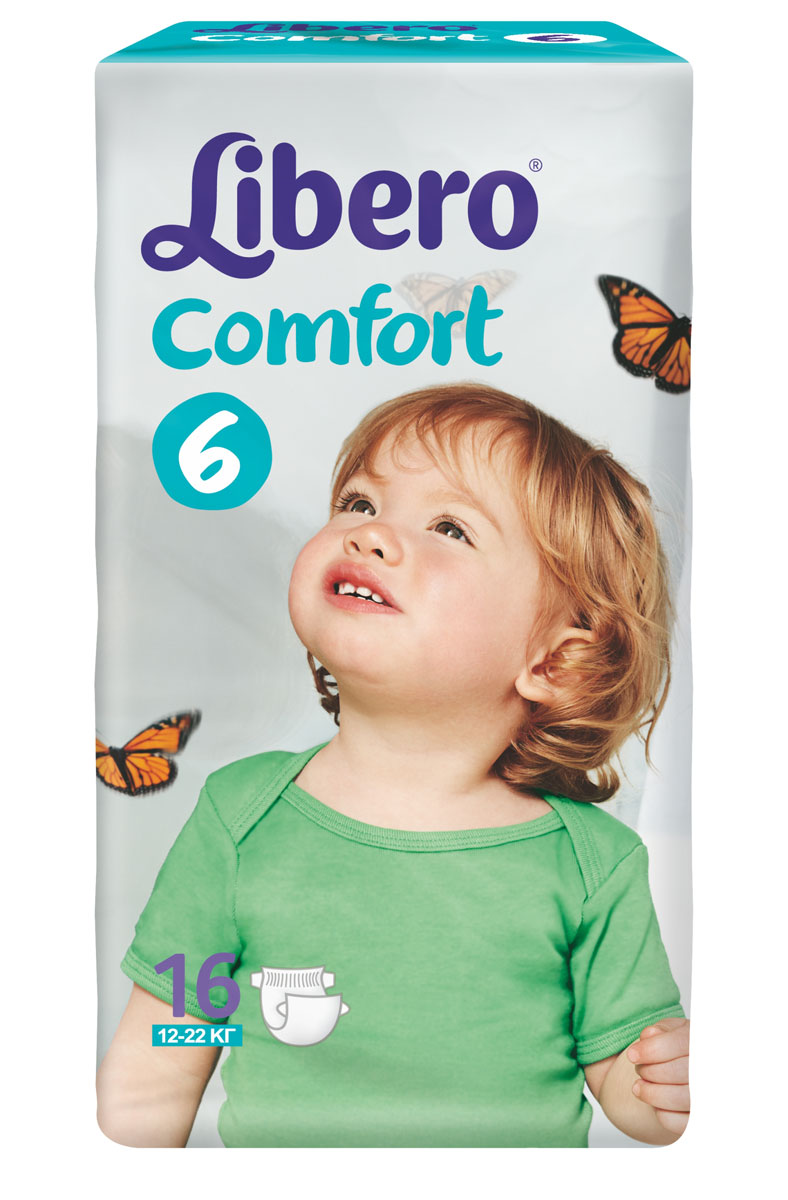 Libero Подгузники Comfort (12-22 кг) 16 шт3093 Libero Подгузники Comfort (12-22 кг) 16 шт3093Новые подгузники Libero Comfort благодаря передовой научной технологии обработки натуральных материалов стали супервпитывающими, оставаясь при этом мягкими и натуральными. Эти подгузники сделают жизнь малыша и его родителей удобнее и комфортнее. Мягкая поверхность этих подгузников идеально подходит для нежной и чувствительной кожи малышей. Каждый раз, соприкасаясь с нежной кожей ребенка, мягкая поверхность подгузников дарит комфорт и радость малышу. К тому же поверхность подгузников содержит микроскопические отверстия для циркуляции воздуха, которые позволяют коже ребенка дышать. Тянущиеся боковинки, мягкие резиночки и эластичный поясок сзади обеспечивают более плотное прилегание подгузников, тем самым, препятствуя протеканиям. Уникальный слой Dry Tech быстро впитает влагу и надежно удержит ее внутри. Теперь вы можете быть уверены: движения вашего крохи свободны и ничто не помешает его открытиям! Характеристики: Размер: 6 (XL). Весовая категория: 12-22 кг.