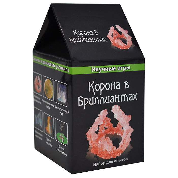 Набор для исследований Корона в бриллиантах84768_гаечный ключ Набор для исследований Корона в бриллиантах84768_гаечный ключНабор для исследований Корона в бриллиантах поможет самостоятельно вырастить кристаллы на короне. Набор включает в себя все необходимые элементы: пакет алюминиевых квасцев, шерстяные нитки, бумажные салфетки, проволоку, краситель и инструкцию на русском языке.