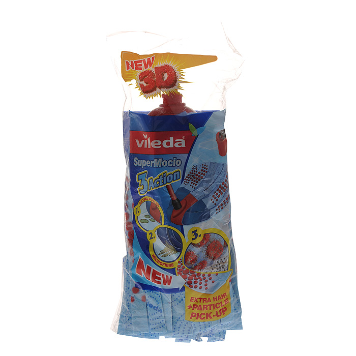 Насадка для ленточной швабры Vileda Super Mocio 3 Action32110721 Насадка для ленточной швабры Vileda Super Mocio 3 Action32110721Сменная насадка Vileda Super Mocio 3 Action предназначена для влажной уборки любых типов напольных покрытий, в том числе паркета и ламината. Она станет незаменимым атрибутом любой уборки. Благодаря специальному абразивному материалу и материалу с тиснением, насадка эффективно собирает крупный и мелкий мусор, удаляет стойкие загрязнения. Микроволокно данной насадки обладает хорошей впитывающей способностью. Насадка крепится к швабре при помощи защелкивания. Насадку можно стирать в стиральной машине. Характеристики: Материал: 83% целлюлоза, 16% полиэстер, 1% полиамид. Длина насадки: 25 см. Производитель: Германия. Vileda - торговая марка немецкого концерна Freudenberg, выпускающего первоклассный уборочный инвентарь, как для уборки дома, так и для профессиональной уборки. Концерн Freudenberg, частью которого является Vileda, существует уже 161 год, торговая марка Vileda - 62 года. В настоящее время...