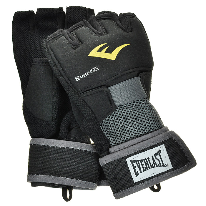 Перчатки гелевые Everlast Evergel, цвет: черный. Размер XL4355BXLU Перчатки гелевые Everlast Evergel, цвет: черный. Размер XL4355BXLUБоксерские перчатки Everlast Evergel с гелевой прокладкой предназначены для тренировок при занятиях единоборствами. Перчатки выполнены из нейлона и неопрена черного цвета. Инновационная технология Evergel не только обеспечивает прекрасную амортизацию ударов, но и защищает суставы пальцев при тренировках. На запястье перчатки фиксируются при помощи широкой манжеты на липучке. Характеристики: Материал: нейлон, неопрен. Размер: XL. Ширина манжеты: 5 см. Общая длина перчатки: 21 см. Ширина перчатки (без учета большого пальца): 12 см. Изготовитель: Китай. Артикул: 4355BXLU.