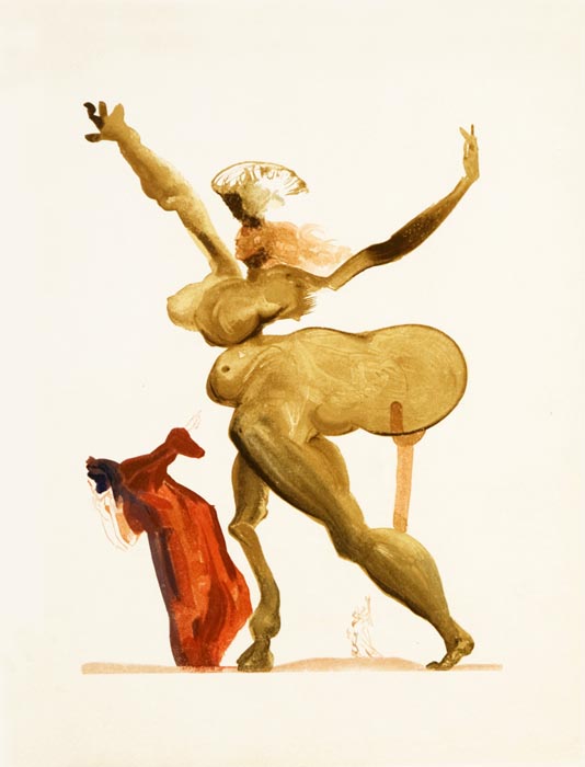 Манто. Сальвадор Дали. Серия Божественная комедия. Цветная гравюра, 1964 годys01,11-y.2000.7 Манто. Сальвадор Дали. Серия Божественная комедия. Цветная гравюра, 1964 годys01,11-y.2000.7Великолепная идея для представительского VIP-подарка! Роскошный подарок коллекционеру! Над серией иллюстраций к Божественной комедии Данте Сальвадор Дали работал в течение 1956-1959 гг. Сначала художник нарисовал 100 акварелей (по одной к каждой из 100 песен «Божественной комедии), затем перевел акварели на печатные пластины (общее количество досок составило 3500 штук!) и лично контролировал процесс создания гравюр, проверяя и утверждая каждую из них. Божественная комедия Дали делится на три части, каждая из которых соответствует по смыслу и содержанию трем частям Божественной комедии Данте. Первая часть - Inferno (Ад) - включает 34 листа, вторая и третья части - Purgatorio (Чистилище) и Paradiso (Рай) - по 33 листа. Всего в «Божественной комедии» 100 песен (число 100 — символ совершенства). Иллюстрации Сальвадора Дали к Божественной комедии Данте признаны лучшим среди всего, что сделал Дали в книжной графике....