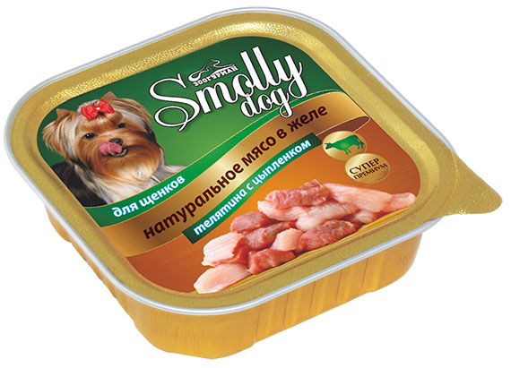 Консервы Зоогурман Smolly Dog для щенков мелких пород, с телятиной и цыпленком, 100 г8757 Консервы Зоогурман Smolly Dog для щенков мелких пород, с телятиной и цыпленком, 100 г8757Высококачественный натуральный корм Зоогурман Smolly Dog предназначен специально для щенков собак мелких пород, живущих в городских условиях. Сбалансированный рацион мясных ингредиентов, белков и питательных веществ, обогащенных витаминами, гарантирует вашей собаке здоровье и хорошее настроение каждый день. Состав: телятина, цыпленок, рисовая мука, масло растительное, сухая сыворотка, гемоглобин, витаминно-минеральный комплекс, экстракт водорослей, дрожжевой экстракт. Пищевая ценность в 100 г: сырой протеин 12%, сырой жир 8%, зола 2%, клетчатка 0,7%, влага 78%. Добавки: Витамин А 2000 МЕ/кг, Витамин D3 450 МЕ/кг, Витамин Е 15 мг/кг. Энергетическая ценность: 120 ккал. Вес: 100 г. Товар сертифицирован.