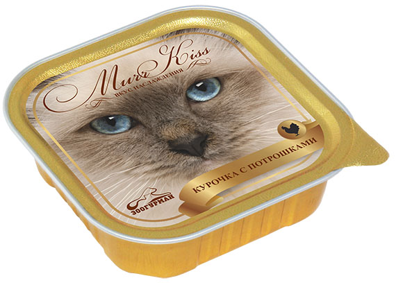 Консервы для кошек Зоогурман Murr Kiss, с курочкой и потрошками, 100 г8771 Консервы для кошек Зоогурман Murr Kiss, с курочкой и потрошками, 100 г8771Полноценный корм Зоогурман Murr Kiss - совершенное сочетание высшего качества и разнообразия вкусов. В составе корма правильный баланс ингредиентов, белков и питательных веществ, обогащенных витаминами. Состав: курица, потрошки куриные, говядина, гемоглобин, сухая сыворотка, пищевая клетчатка, экстракт водорослей, дрожжевой экстракт, витаминно- минеральный комплекс. Пищевая ценность в 100 г: сырой протеин 12%, сырой жир 5,5%, зола 1,2%, клетчатка 0,3%, влага 78%. Добавки: Витамин А 1500 МЕ/кг, Витамин D3 250 МЕ/кг, Витамин Е 30 мг/кг. Энергетическая ценность: 99 ккал. Вес: 100 г. Товар сертифицирован.