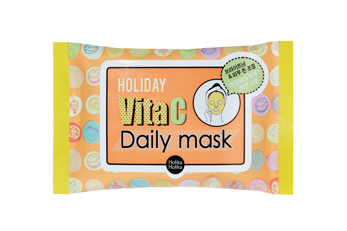 Отзывы Holika Holika Holiday Тканевая маска для лица с витамином С, улучшает цвет, 10 шт