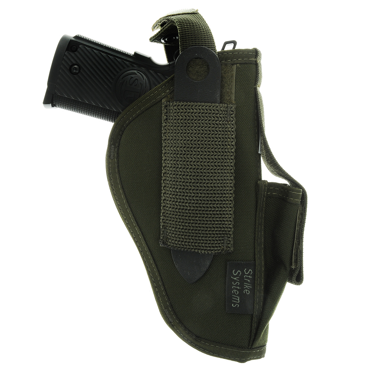 Кобура ASG поясная для M92, G17/18, STI, CZ, Steyr, Bersa, цвет: Olive Drab (17019)17019 Кобура ASG поясная для M92, G17/18, STI, CZ, Steyr, Bersa, цвет: Olive Drab (17019)17019Кобура поясная для пневматических и страйкбольных пистолетов серий M92, G17/18, STI, CZ, Steyr, Bersa (полноразмерные и среднеразмерные - Full Frame и Mid Frame) с подсумком для запасного магазина. Предназначена для ношения в тире и на полигоне. Показанные на фото оружие и аксессуары в комплект не входят. Не рассчитана на использование с боевым оружием. Подходит для левшей и правшей; В комплекте приспособление для удобной регулировки; Двойные швы; Из износостойкого и влагостойкого нейлона. Возврат товара возможен только при наличии заключения сервисного центра. Время работы сервисного центра: Пн-чт: 10.00-18.00 Пт: 10.00- 17.00 Сб, Вс: выходные дни Адрес: ООО ГАТО, 121471, г.Москва, ул. Петра Алексеева, д 12., тел. (495)232-4670, gato@gato.ru Характеристики: Материал: нейлон. Размер кобуры: 23 см х 14 см х 5 см. Размер упаковки: 23 см х 22 см х 5 см. Артикул:...