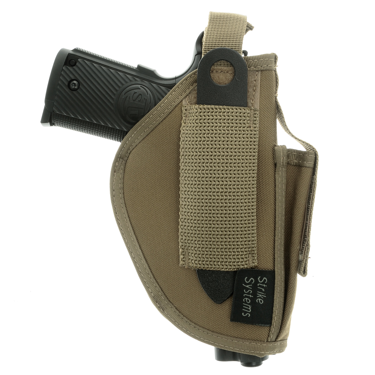 Кобура ASG оперативная для M92, G17/18, STI, CZ, Steyr, Bersa, цвет: Tan (17021)17021 Кобура ASG оперативная для M92, G17/18, STI, CZ, Steyr, Bersa, цвет: Tan (17021)17021Кобура оперативная (для ношения под мышкой) для пневматических и страйкбольных пистолетов серий M92, G17/18, STI, CZ, Steyr, Bersa (полноразмерные и среднеразмерные - Full Frame и Mid Frame) с подсумком для запасного магазина. Предназначена для ношения в тире и на полигоне. Не рассчитана на скрытое ношение. Показанные на фото оружие и аксессуары в комплект не входят. Не рассчитана на использование с боевым оружием. Подходит для правшей. Регулируется по размерам. Комфортные мягкие лямки. Двойные швы. Из износостойкого и влагостойкого нейлона. Возврат товара возможен только при наличии заключения сервисного центра. Время работы сервисного центра: Пн-чт: 10.00-18.00 Пт: 10.00- 17.00 Сб, Вс: выходные дни Адрес: ООО ГАТО, 121471, г.Москва, ул. Петра Алексеева, д 12., тел. (495)232-4670, gato@gato.ru Характеристики: Материал: нейлон. Размер кобуры (без креплений): 18 см х 11...