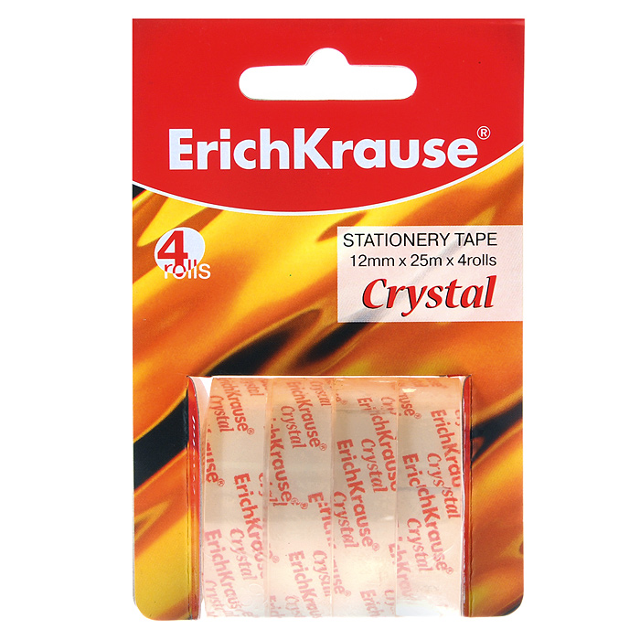 Клейкая лента Erich Crause Crystal, цвет: прозрачный, 4 шт19611 Клейкая лента Erich Crause Crystal, цвет: прозрачный, 4 шт19611Клейкая лента Erich Crause Crystal - универсальный помощник в доме и офисе. Лента предназначена для склеивания документов, упаковки, картона, имеет сильный клеящий состав. В комплекте 4 рулона. Характеристики: Диаметр рулона: 4,7 см. Длина ленты (в одном рулоне): 25 м. Ширина ленты: 1,2 см. Изготовитель: Китай.