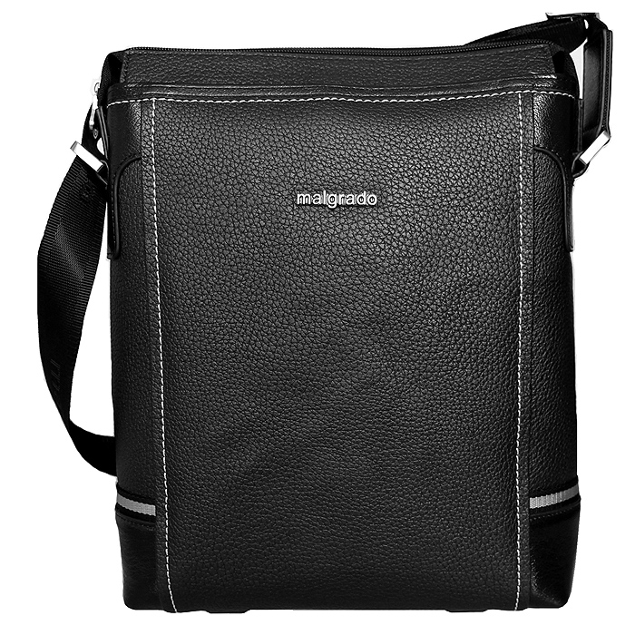 Сумка мужская Malgrado, цвет: черный. BR37-96C2420BR37-96C2420 black Сумка мужская Malgrado, цвет: черный. BR37-96C2420BR37-96C2420 blackМужская сумка Malgrado, выполнена из натуральной кожи, оформлена контрастной строчкой. Основное отделение закрывается железной молнией, внутри расположено два кармашка для мелочей и телефона, два кармашка для ручек и карман для планшета, который закрывается хлястиком на липучке. Модель снабжена плечевым ремнем.