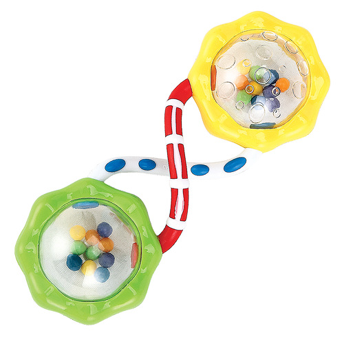Игрушка-погремушка Шарики Happy Baby330301 Игрушка-погремушка Шарики Happy Baby330301Яркая игрушка-погремушка Шарики привлечет внимание вашего малыша и не позволит ему скучать. Игрушка представляет собой две прозрачных сферы соединенные между собой, внутри которых расположены маленькие разноцветные шарики, выполняющие роль погремушки. Погремушку удобно хватать и держать. Игра с погремушкой поможет малышу развить слуховое и цветовое восприятия, мелкую моторику рук и концентрацию внимания, стимулирует взаимодействие между органами осязания, слухом и зрением, учит различать формы и цвета.
