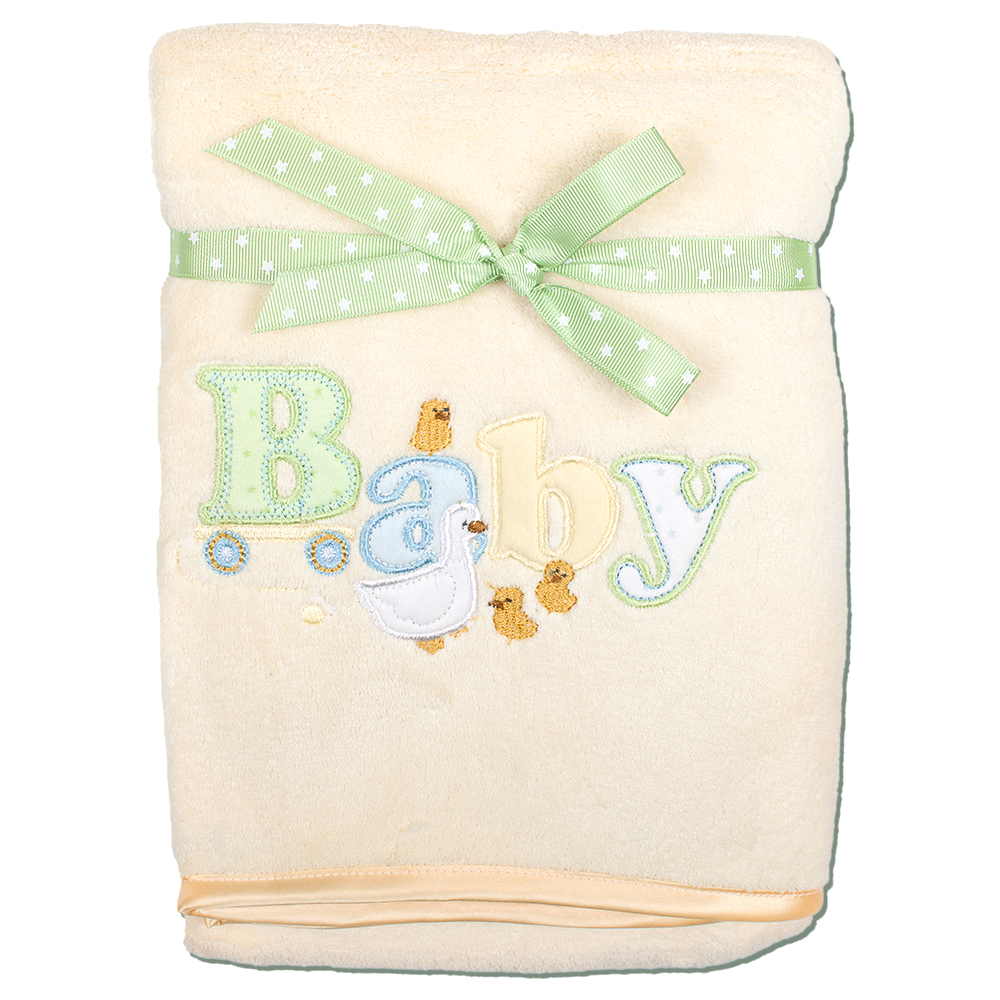 Плед детский Baby, цвет: бежевый, 76 см х 101 смRB BABY 04 Плед детский Baby, цвет: бежевый, 76 см х 101 смRB BABY 04Мягкий и уютный детский плед Baby нежного бежевого цвета словно создан для того, чтобы окружить теплотой и радостью маленькую кроху. Он прекрасно подходит для укрывания малыша, как дома, так и на прогулке в коляске. Верхний слой пледа изготовлен из мягкого, приятного на ощупь плюша, нижний слой - из тонкого флиса. Оформлен он аппликацией в виде надписи Baby. Благодаря размерам и практичному материалу плед очень удобен в использовании. Детский плед Baby - лучший выбор родителей, которые хотят подарить ребенку ощущение комфорта и надежности уже с первых дней жизни. Рекомендации по уходу: - не гладить; - отбеливать без хлора; - стирка при температуре не более 40°С; - сушка в барабане при более низкой температуре; - сухая чистка запрещена. Характеристики: Материал: 100% полиэстер (флис, плюш). Размер: 76 см х 101 см. Производитель: США. Изготовитель: Китай.