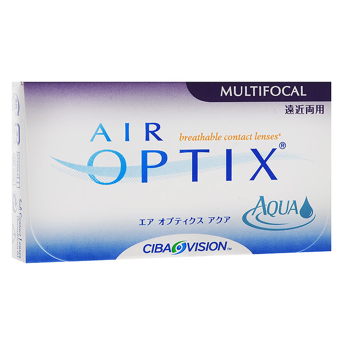 Alcon-CIBA Vision контактные линзы Air Optix Aqua Multifocal (3шт / 8.6 / 14.2 / -5.50 / Med)31021 Alcon-CIBA Vision контактные линзы Air Optix Aqua Multifocal (3шт / 8.6 / 14.2 / -5.50 / Med)31021Контактные линзы Air Optix Aqua Multifocal предназначены для коррекции возрастной дальнозоркости. Если для работы вблизи или просто для чтения вам необходимо использовать очки, то эти линзы помогут вам избавиться от них. В линзах Air Optix Aqua Multifocal вы будете одинаково четко видеть как предметы, расположенные вблизи, так и удаленные предметы. Линзы изготовлены из силикон-гидрогелевого материала лотрафилкон Б, который пропускает в 5 раз больше кислорода по сравнению с обычными гидрогелевыми линзами. Они настолько комфортны и безопасны в ношении, что вы можете не снимать их до 6 суток. Но даже если вы не собираетесь окончательно сменить очки на линзы, мы рекомендуем вам иметь хотя бы одну пару таких линз для экстремальных ситуаций, например для занятий спортом. Контактные линзы Air Optix Aqua Multifocal имеют три степени аддидации: Low (низкую) до +1.00; Medium (среднюю) от +1.25 до +2.00 и High (высокую) свыше +2.00.