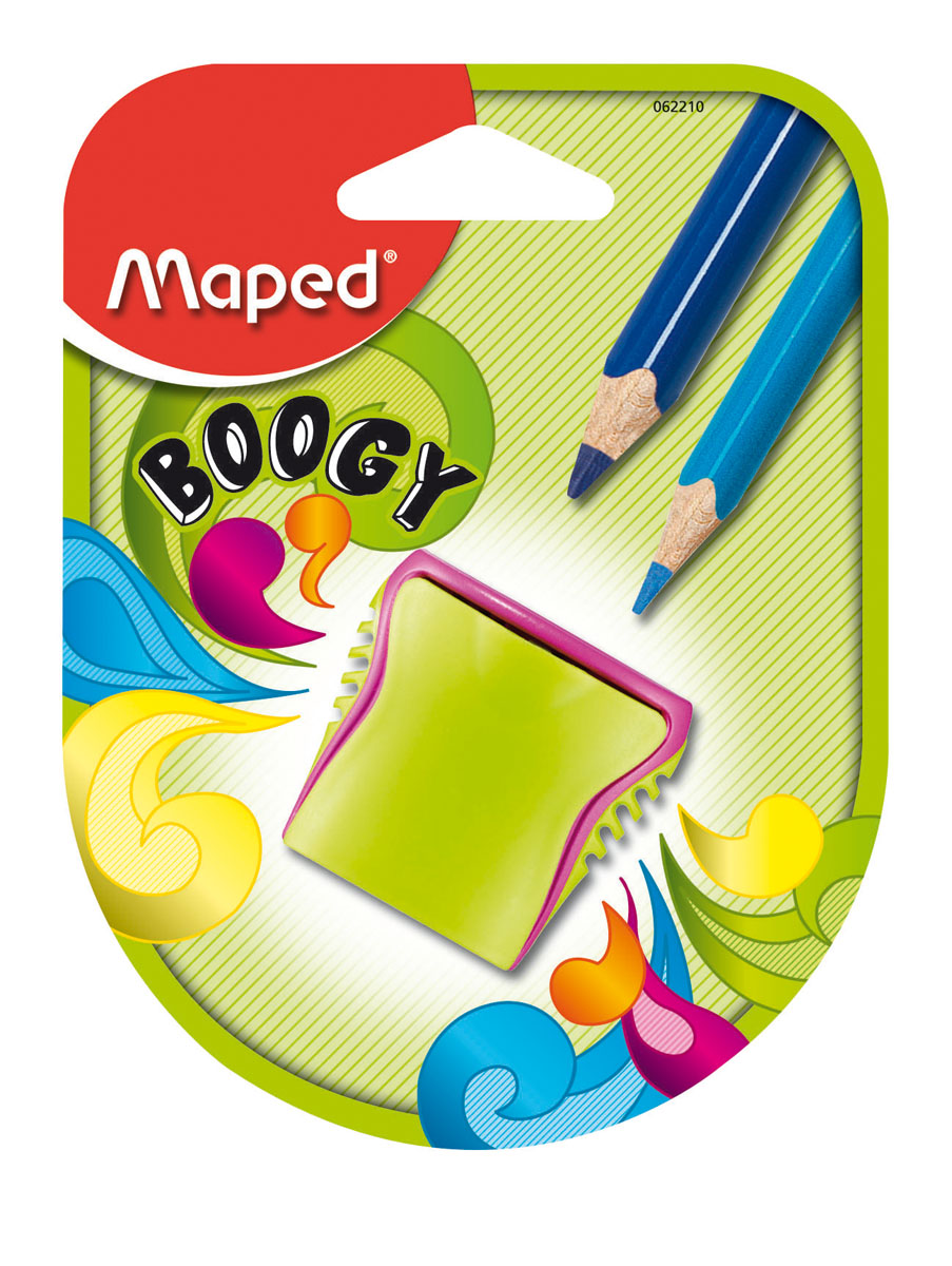 Точилка пластиковая Maped Boogy, 2 отверстия, с контейнером062210 Точилка пластиковая Maped Boogy, 2 отверстия, с контейнером062210Точилка пластиковая Maped Boogy - яркая, оригинальная точилка на два отверстия, с рифленой областью обхвата. Компактная по размеру, изготовлена из неломающихся - ударопрочных материалов. Неотделимый контейнер: потеря исключена. Характеристики: Размер: 3,8 см x 2,5 см x 4 см. Материал: пластик, металл. Изготовитель: Китай.