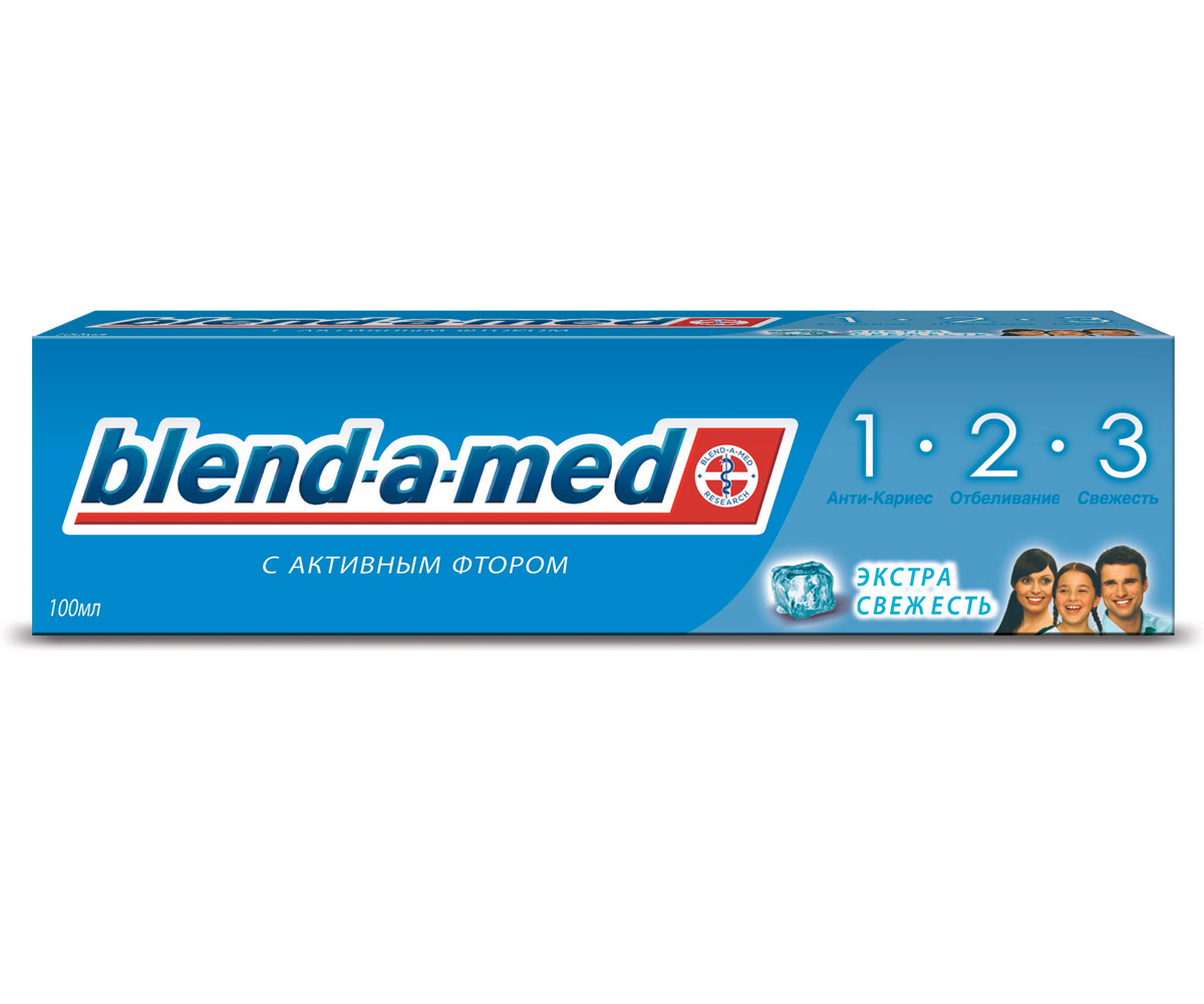 Blend-a-med Зубная паста 3 Эффект. Экстра свежесть, 100 млBM-81206435 Blend-a-med Зубная паста 3 Эффект. Экстра свежесть, 100 млBM-81206435Окунитесь в море искрящейся мятной свежести, воспользовавшись зубной пастой Blend-a-med 3 Эффект. Экстра свежесть. Созданная на основе уникальной формулы, обогащенной активным фтором, паста укрепляет эмаль посредством удержания естественного кальция и предотвращает кариес, очень мягко и деликатно, не повреждая эмаль зуба, восстанавливает их естественную белизну, а также великолепно освежает дыхание. Возможны изменения в дизайне упаковки! Характеристики: Объем: 100 мл. Производитель: Россия. Товар сертифицирован.