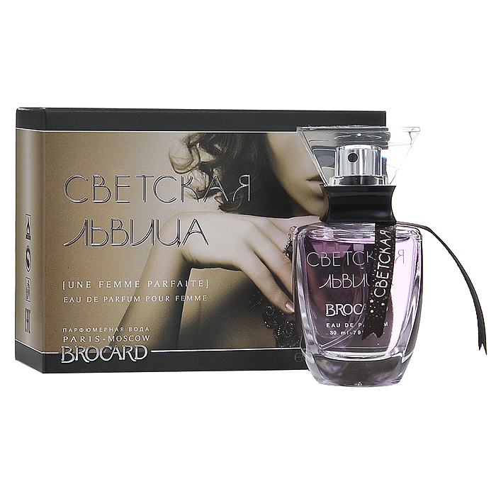 Brocard Парфюмерная вода Светская Львица, женская, 30 мл367866 Brocard Парфюмерная вода Светская Львица, женская, 30 мл367866Роскошный аромат - неотъемлемый атрибут женщины, чей острый ум, безукоризненная внешность и грациозные манеры притягивают внимание окружающих и оживляют атмосферу светского раута. Аромат изысканный, соблазнительный, женственный и современный с благородным звучанием фруктовых и цветочных нот на томном фоне мускуса, сантала и кедра. Семейство ароматов: цветочные, пудровые, фруктовые. Ноты: зеленое яблоко, слива, черная смородина, фрезия, роза, ландыш, сантал, мускус, кедр. Характеристики: Объем: 30 мл. Производитель: Франция. Самый популярный вид парфюмерной продукции на сегодняшний день - парфюмерная вода. Это объясняется оптимальным балансом цены и качества - с одной стороны, достаточно высокая концентрация экстракта (10-20% при 90% спирте), с другой - более доступная, по сравнению с духами, цена. У многих фирм парфюмерная вода - самый высокий по концентрации экстракта вид товара, т.к. далеко не все...