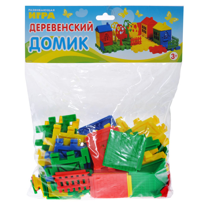 Развивающая игра Стрекоза Деревенский домикПодарочный набор Читай, играя Развивающая игра Стрекоза Деревенский домикПодарочный набор Читай, играяРазвивающая игра Стрекоза Деревенский домик представляет собой детский конструктор и включает пластиковые элементы красного, желтого, зеленого и синего цветов, с помощью которых можно собрать уютную композицию из домиков, деревьев и забора. Крупные элементы, удобные для детских ручек, легко соединяются между собой специальными пазами, благодаря чему игра порадует вашего малыша разнообразием собираемых конструкций. Развивающая игра поможет вашему ребенку развить цветовосприятие, мелкую моторику рук, координацию движений, усидчивость, а также воображение и фантазию. Характеристики: Средний размер элемента (ДхШхВ): 6 см х 1 см х 6 см.