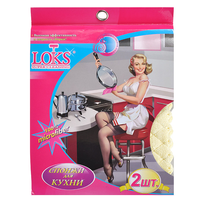 Спонж для кухни Loks Super Cleaning, цвет: желтый, 2 штL100507 Спонж для кухни Loks Super Cleaning, цвет: желтый, 2 штL100507Универсальный спонж для кухни Loks Super Cleaning из микрофибры широко применяется для работы на кухне, как в сухом, так и во влажном состоянии. Отлично очищает и полирует поверхности разных типов, применяется для мытья крупных предметов и посуды. За счет многослойного строения спонж Loks Super Cleaning быстро и без остатка собирает любую жидкость и может использоваться как прихватка для переноса горячих предметов. Хорошо впитывает грязь, не оставляя разводов и ворсинок. Спонж для кухни Loks Super Cleaning обеспечит высокую эффективность и скорость уборки! В комплект входит 2 спонжа.
