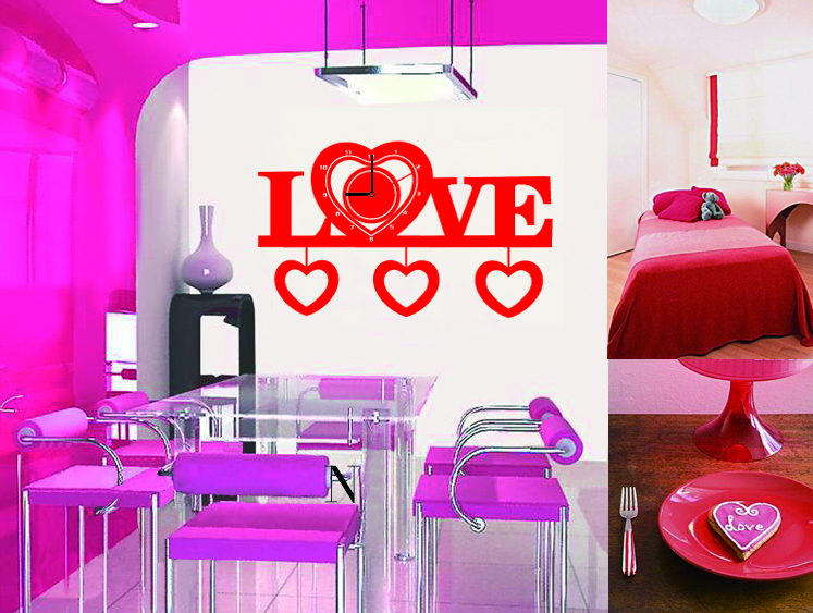 Настенные декоративные часы-стикеры Perfecto Love. GLM-T003GLM-T003 Настенные декоративные часы-стикеры Perfecto Love. GLM-T003GLM-T003Настенные декоративные часы-стикеры в виде надписи Love добавят в интерьер вашего дома оригинальности. Часы представляют собой стикер, выполненный из винила - тонкого эластичного материала, который хорошо прилегает к любым гладким и чистым поверхностям, легко моется и долго держится, после удаления не оставляет следов. Циферблат выполнен из плотного картона и имеет три стрелки - часовую, минутную и секундную, клеится к поверхности также при помощи стикера. Такие часы станут интересным дизайнерским решением не только спальни, гостиной или детской, но также и офиса. Характеристики: Материал: винил, пластик, картон. Цвет: красный. Диаметр циферблата: 9,5 см. Размер упаковки: 18,5 см х 32 см х 4 см. Артикул: GLM-T003. Рекомендуется докупить одну батарейку типа АА, в комплект не входит.