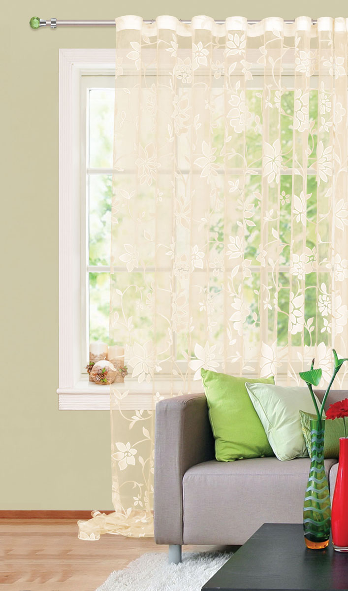 Штора готовая для гостиной Garden, на ленте, цвет: золотистый, размер 300* 280см. С 4172 - W260 V25С 4172 - W260 V25 Штора готовая для гостиной Garden, на ленте, цвет: золотистый, размер 300* 280см. С 4172 - W260 V25С 4172 - W260 V25Штора тюлевая для гостиной Garden выполнена из тонкой полупрозрачной органзы (полиэстера) и богато украшена цветочным узором. Легкая текстура материала и нежная цветовая гамма привлекут к себе внимание и органично впишутся в интерьер помещения. Изделие оснащено шторной лентой для красивой сборки. Штора Garden великолепно украсит любое окно.