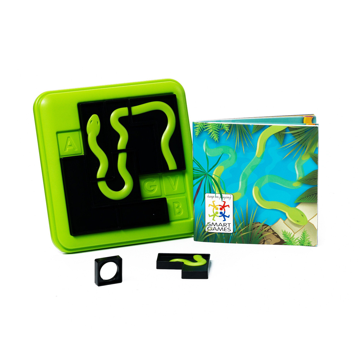 Логическая игра Bondibon Smartgames АнакондаВВ0891 Логическая игра Bondibon Smartgames АнакондаВВ0891Гигантская зеленая анаконда затаилась в тихой воде, покрытой бурыми листьями и пучками водорослей. Подобно всем удавам, анаконда неподвижно поджидает добычу. Анаконда не ядовита, но очень опасна. В глухих джунглях она нападает на одиноких неопытных путешественников, но нередко и сама становится жертвой охотников за ее красивой кожей. Кто ты: охотник или жертва? Расположи все детали двустороннего пазла на игровой доске, чтобы воссоздать изображение змеи от головы до хвоста. Будь осторожен и внимателен! Не упусти змею в высокой траве! Игра имеет 5 уровней сложности. С ее помощью можно развить логическое мышление и познавательные способности, социальное развитие, концентрацию внимания, тренировку памяти, фантазию и мелкую моторику. В комплект входят: буклет с 100 заданиями с ответами, 8 деталей, игровая доска с отделением для хранения деталей. Характеристики: Размер игрового поля: 15 см х 2 см х 15 см. Количество игроков: от 1 человека. Размер...