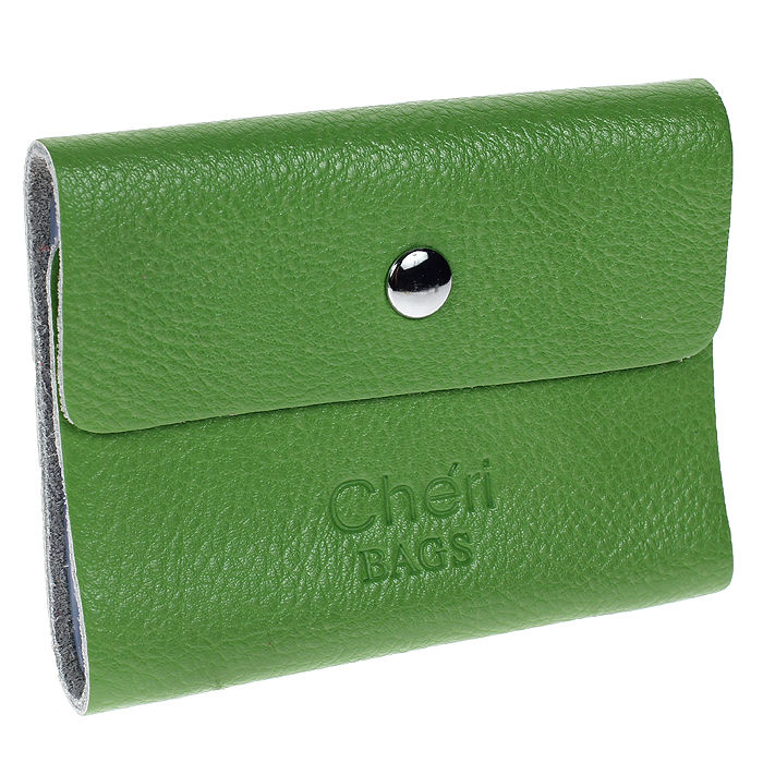 Визитница Cheribags, цвет: зеленый. V-0488-14V-0488-14 Визитница Cheribags, цвет: зеленый. V-0488-14V-0488-14Элегантная визитница Cheribags - стильная вещь для хранения визиток. Визитница выполнена из натуральной кожи зеленого цвета, закрывается на кнопку. Внутри содержит блок из мягкого пластика, рассчитанный на 26 визиток. Такая визитница станет замечательным подарком человеку, ценящему качественные и практичные вещи. Характеристики: Материал: натуральная кожа, текстиль, металл. Размер визитницы (в закрытом виде): 10 см х 1,5 см х 8 см. Цвет: зеленый. Артикул: V-0488-14.