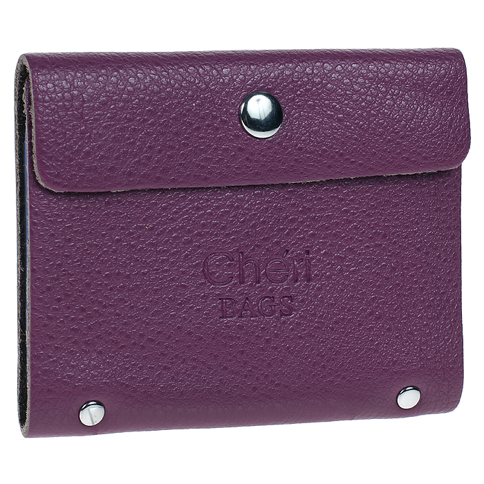 Визитница Cheribags, цвет: фиолетовый. V-0488-19V-0488-19 Визитница Cheribags, цвет: фиолетовый. V-0488-19V-0488-19Элегантная визитница Cheribags - стильная вещь для хранения визиток. Визитница выполнена из натуральной кожи фиолетового цвета, закрывается на кнопку. Внутри содержит блок из мягкого пластика, рассчитанный на 26 визиток. Такая визитница станет замечательным подарком человеку, ценящему качественные и практичные вещи. Характеристики: Материал: натуральная кожа, текстиль, металл. Размер визитницы (в закрытом виде): 10 см х 1,5 см х 8 см. Цвет: фиолетовый. Артикул: V-0488-19.