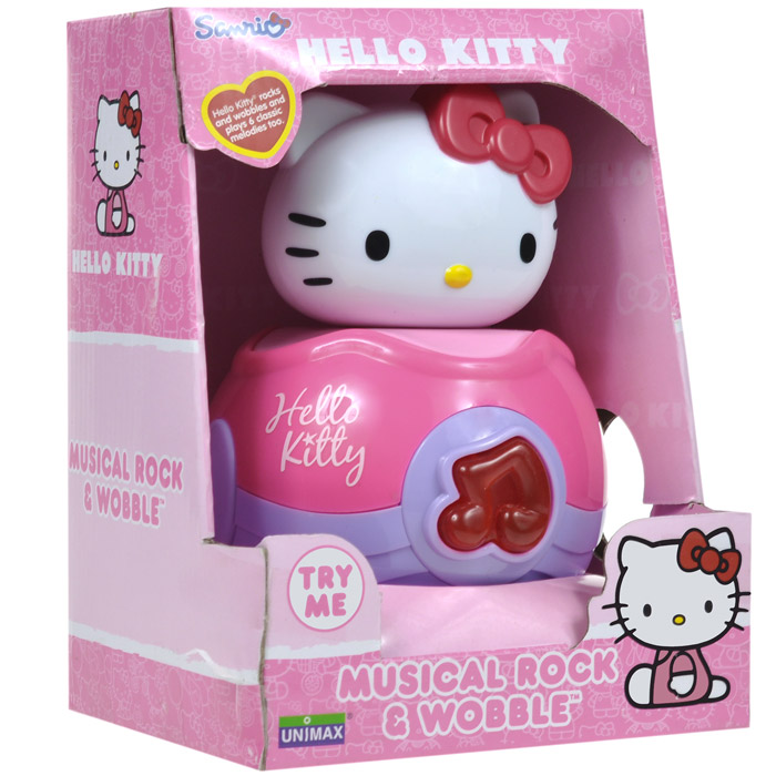 Неваляшка музыкальная «Hello Kitty», цвет: белый, розовый, сиреневый, 16 см