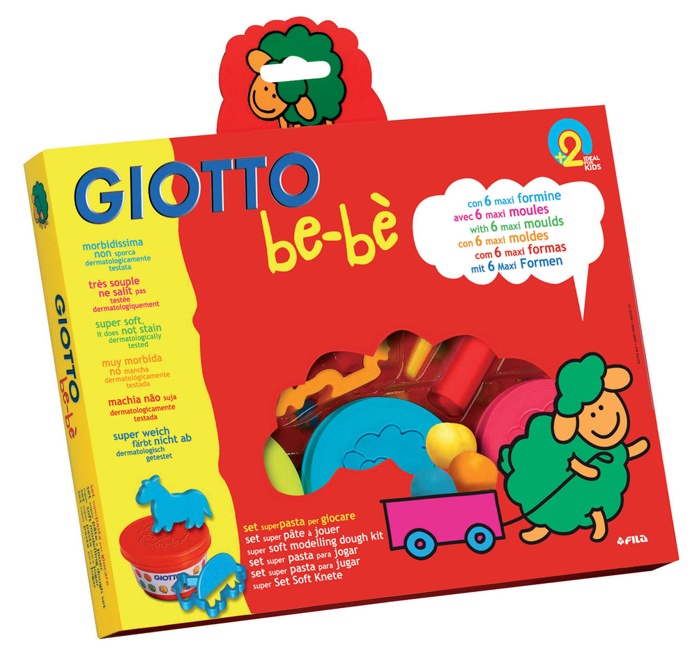 Масса для моделирования Giotto Be-be, с инструментами, цвет: желтый, голубой, красный, 3 шт х 100 г462900 Масса для моделирования Giotto Be-be, с инструментами, цвет: желтый, голубой, красный, 3 шт х 100 г462900Масса для моделирования Giotto Be-be предназначена для самых маленьких. Ярко оформленная коробка со знаменитой овечкой Be-Be порадует любого малыша. В упаковке три цвета массы: голубой, красный, желтый, 6 формочек и 2 инструмента для лепки. Масса изготовлена из натуральных, экологически чистых материалов. Масса для лепки имеет отличные пластичные свойства, не засыхает и не затвердевает при работе. На воздухе масса постепенно затвердевает, но может быть снова размягчена водой и использована. Цвета хорошо смешиваются между собой. Поделку можно раскрасить. Помогает развивать мелкую моторику рук, цветовое восприятие и фантазию. Продукт проверен и одобрен дерматологами.