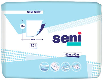 Seni Гигиенические пеленки Seni Soft, 60 см x 60 см, 30 штSE-091-MMMM-009 Seni Гигиенические пеленки Seni Soft, 60 см x 60 см, 30 штSE-091-MMMM-009Гигиенические пеленки Seni Soft предназначены для дополнительной защиты постельного белья от загрязнения во время смены подгузника и гигиенических процедур. Впитывающий слой состоит из распушенной целлюлозы. Мягкий верхний слой из нетканого материала обеспечивает комфорт в использовании. Внешний защитный слой из противоскользящей пленки препятствует скольжению пеленки.