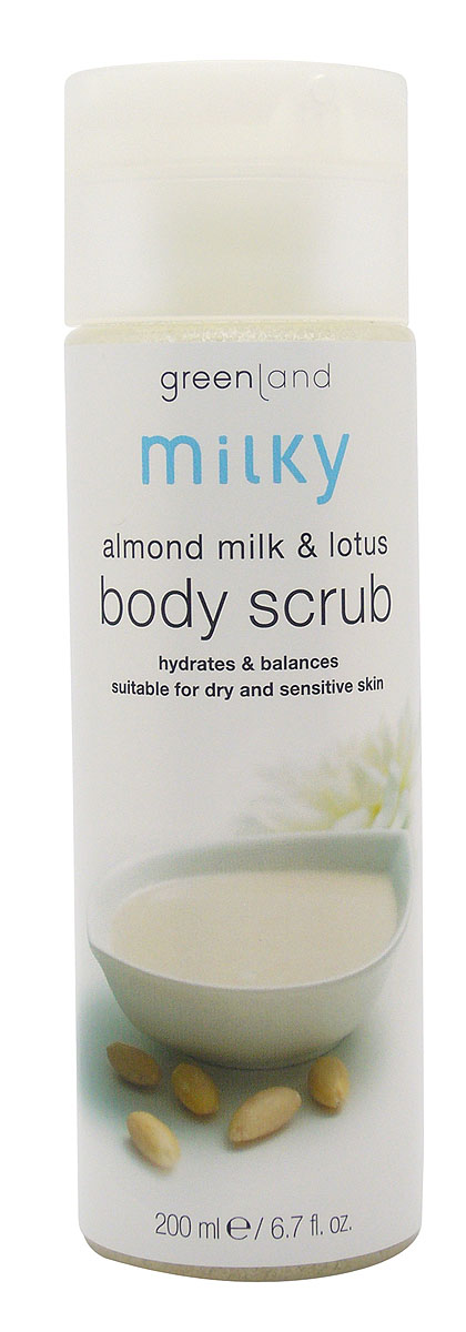 Greenland Скраб для тела Milky, с молочком миндаля и лотосом, 200 мл greenland скраб для тела milky с