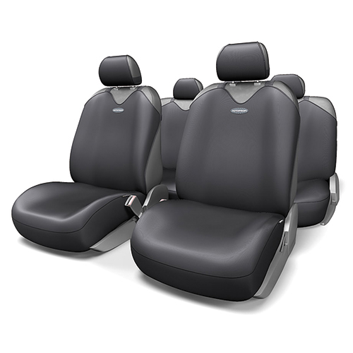 Чехлы-майки на сиденья Autoprofi Sport Plus, полиэстер, цвет: черный, 9 предметов. R-902P BKR-902P BK Чехлы-майки на сиденья Autoprofi Sport Plus, полиэстер, цвет: черный, 9 предметов. R-902P BKR-902P BKЧехлы-майки Autoprofi Sport Plus, выполненные из высококачественного полиэстера, оснащены полностью закрытой нижней частью сидений, которая делает чехлы более практичными и износостойкими. Форма чехлов в виде маек позволяет легко и быстро надевать их на кресла любого типа, не прибегая к демонтажу подголовников и подлокотников. Чехлы-майки Autoprofi Sport Plus выполнены в спортивном стиле, который придает салону яркие и динамичные черты. Широкая гамма расцветок чехлов позволяет подобрать их к любому автомобильному интерьеру. Эластичный полиэстер изделий плотно облегает поверхность кресел, не выцветает на солнце и не электризуется. Имеется возможность использования с любыми типами сидений. Комплектация: - 1 сиденье заднего ряда, - 1 спинка заднего ряда, - 2 чехла переднего ряда, - 5 подголовников, - набор фиксирующих крючков. Особенности: Использование с любыми типами сидений Толщина поролона - 2 мм