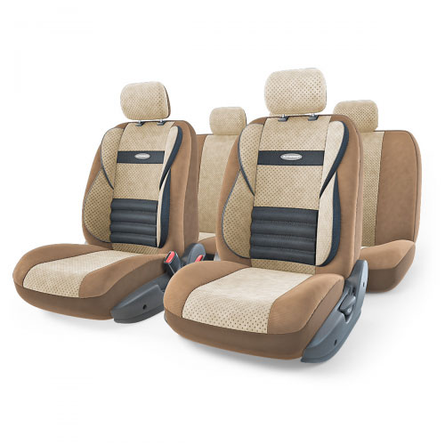 Набор ортопедических авточехлов Autoprofi Comfort Combo, велюр, цвет: темно-бежевый, светло-бежевый, 11 предметов. Размер M. CMB-1105 D.BE/L.BE (M)CMB-1105 D.BE/L.BE (M) Набор ортопедических авточехлов Autoprofi Comfort Combo, велюр, цвет: темно-бежевый, светло-бежевый, 11 предметов. Размер M. CMB-1105 D.BE/L.BE (M)CMB-1105 D.BE/L.BE (M)Ортопедические авточехлы Comfort Combo оснащены усиленной поддержкой плечевого пояса, которая способствует естественному положению спины при вождении. Объемные боковые вставки чехлов на уровне поясницы поддерживают туловище в поворотах, а рифленый поясничный профиль обеспечивает естественную осанку и снижает нагрузку с межпозвоночных дисков. Чехлы Comfort Combo выполнены из формованного велюра, который сочетает привлекательный внешний вид и хорошие дышащие свойства, позволяющие водителю и пассажирам чувствовать себя комфортно во время движения. Основные особенности авточехлов Comfort Combo: - боковая поддержка спины; - 3 молнии в спинке заднего ряда; - 3 молнии в сиденье заднего ряда; - карманы в спинках передних сидений; - крепление передних спинок липучками; - ортопедический поясничный упор; - поддержка плечевого пояса; - предустановленные крючки на широких резинках; - использование с боковыми airbag; ...