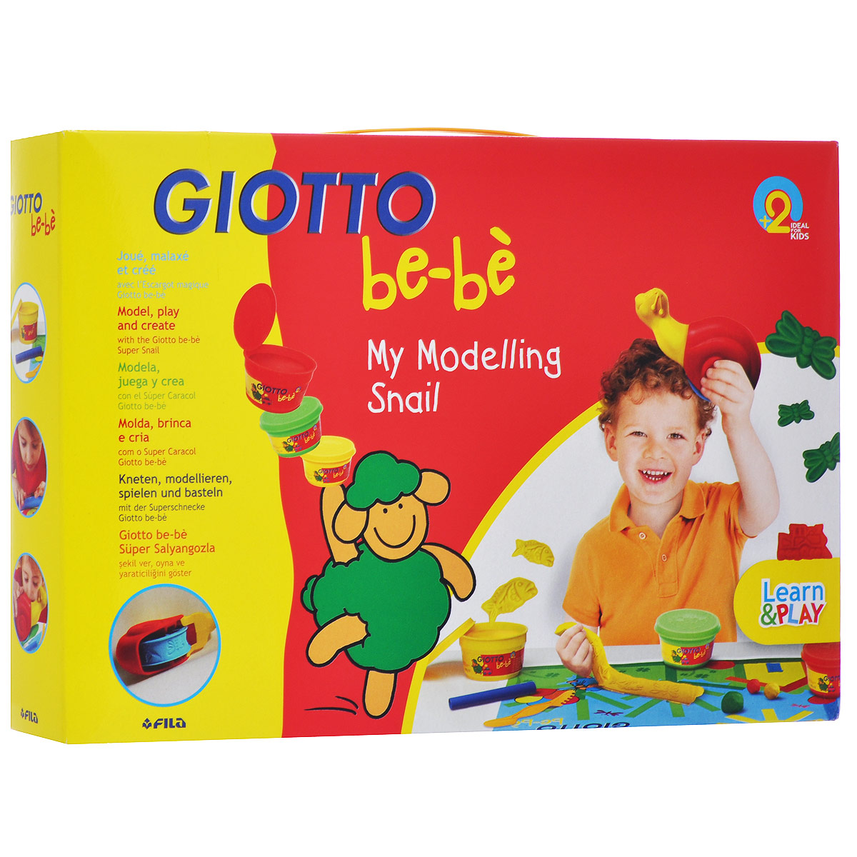 Набор для моделирования Giotto Bebe. My Modeling Snail465200 Набор для моделирования Giotto Bebe. My Modeling Snail465200Набор для лепки Giotto Be-be. My Modeling Snail предназначен для лепки и моделирования. Паста для лепки обладает отличными пластичными свойствами, быстро размягчается, хорошо держит форму и не липнет к рукам. Легко отмывается с рук и отстирывается от одежды. В наборе масса для лепки трех цветов, улитка-ролик для создания поделок, скалка и нож. Занятия лепкой помогут ребенку развить творческие способности, воображение, мелкую моторику рук и сенсорное восприятие.