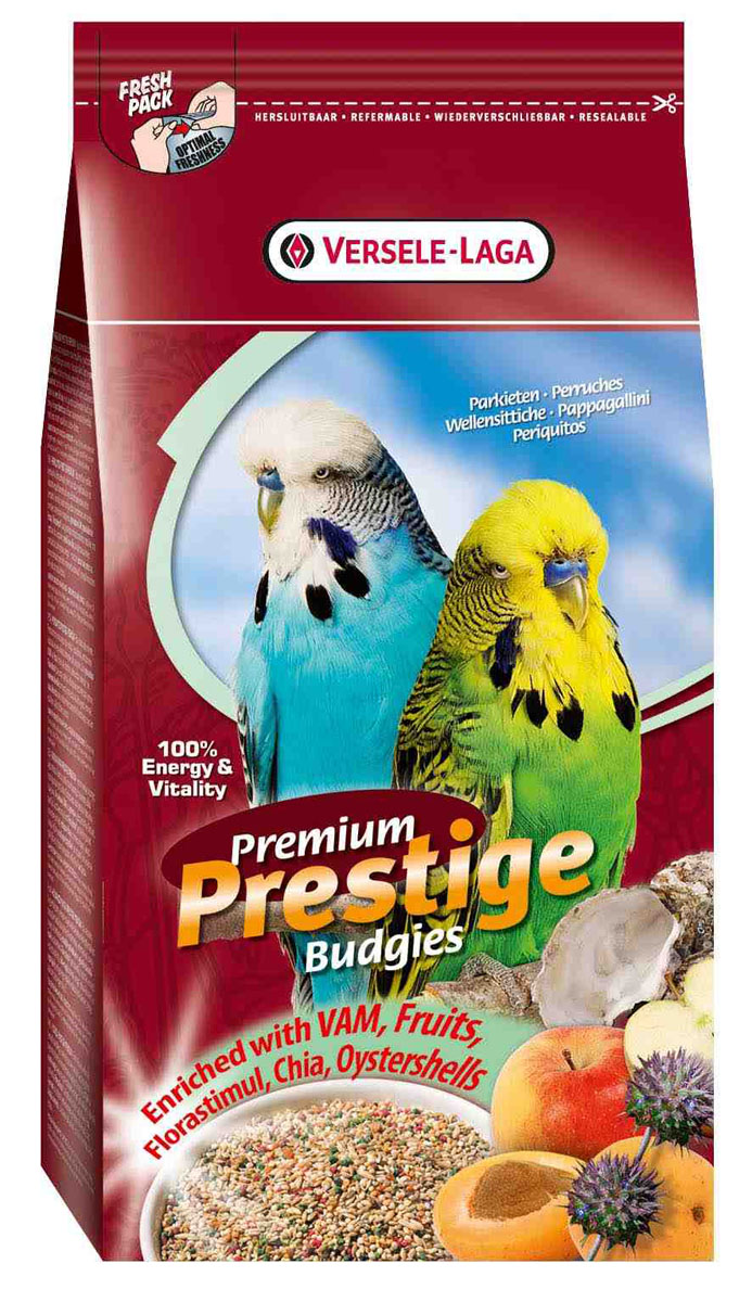 Корм для волнистых попугаев Versele-Laga Premium Prestige Budgie, 1 кг421688 Корм для волнистых попугаев Versele-Laga Premium Prestige Budgie, 1 кг421688Зерновая смесь премиум качества Versele-Laga Premium Prestige Budgie имеет разнообразный и сбалансированный состав, специально разработанный для волнистых попугайчиков. Корм содержит гранулы ВАМ и фруктовые гранулы, богатые витаминами, аминокислотами, минералами, флорастимул для оптимального пищеварения, семена чии как дополнительный источник омега-3 жирных кислот, а также измельченные раковины устриц для отличной работы мускулатуры желудка и правильного баланса кальция/фосфора. Versele-Laga поддерживает фонд Loro Parque Fundacion в стремлении сохранить вымирающие виды птиц и их среду обитания. Приобретая данную продукцию, вы помогаете фонду Loro Parque Fundacion защищать природу. Указания к использованию: В зависимости от вида и возраста птицы ежедневный рацион семян может сильно варьироваться. Поэтому сначала предложите птице большую порцию, и спустя некоторое время вы сможете точно определить ежедневный рацион. Обновляйте корм и...