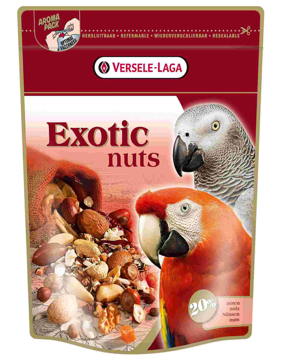 Корм для крупных попугаев Versele-Laga Exotic Nuts, 750 г421782 Корм для крупных попугаев Versele-Laga Exotic Nuts, 750 г421782Корм Versele-Laga Exotic Nuts — это любимый деликатес крупных попугаев. Они обожают цельные орехи (миндаль, грецкий орех, орех-пекан), а также богатую смесь зерен и семян. Используйте Versele-Laga Exotic Nuts как основной корм, либо как дополнение к другим смесям Versele-Laga. Состав: белки 13%, жиры 20%, сырая клетчатка 14%, сырая зола 3%, кальций 0,1%, фосфор 0,3%. Вес: 750 г. Товар сертифицирован.