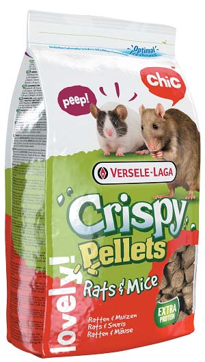 Корм гранулированный для крыс и мышей Versele-Laga Crispy Pellets, 1 кг461508 Корм гранулированный для крыс и мышей Versele-Laga Crispy Pellets, 1 кг461508Вкусный и богатый протеинами корм Versele-Laga Crispy Pellets Rats & Mice для крыс и мышей - это полноценный корм в форме крупных гранул, богатых злаками, которые надолго займут вашего питомца. Формула корма поможет избежать выборочного питания у зверьков. Благодаря содержанию гранул Happy & Healthy корм имеет все необходимые нутриенты для долгой и здоровой жизни вашей крысы или мыши. Специальная форма гранул и повышенное содержание клетчатки поддержат здоровье зубов и кишечника, а экстракт юкки нейтрализует неприятный запах в клетке питомца. Состав: зерна, экстракт растительного протеина, субпродукты растительного происхождения, травы, семена, минералы, фруктоолигосахариды, экстракт юкки. Основной анализ: протеин 20%, жир 4%, клетчатка 5,5%, зола 6,5%, кальций 1,1%, фосфор 0,8%. Добавки: витамин A 17000 МЕ, витамин D3 2000 МЕ, витамин E 135 мг, витамин C 100 мг, железо 170 мг, йод 3,6 мг, медь 17 мг, марганец 128 мг, цинк 120...