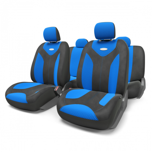 Набор авточехлов Autoprofi Matrix, велюр, цвет: черный, синий, 11 предметов. Размер МMTX-1105 BK/BL (M) Набор авточехлов Autoprofi Matrix, велюр, цвет: черный, синий, 11 предметов. Размер МMTX-1105 BK/BL (M)Яркий и привлекательный дизайн - отличительная черта автомобильных чехлов Matrix. Классические чехлы Matrix изготовлены из формованного велюра, триплированного поролоном. Благодаря этому они обладают хорошими дышащими свойствами и позволяют водителю и пассажирам чувствовать себя комфортно даже во время долгой дороги. Формованный велюр не выцветает на солнце, не электризуется и обладает высокими грязеотталкивающими свойствами. Он придает чехлам запоминающийся вид, преображающий облик салона автомобиля. Основные особенности авточехлов Matrix: - предустановленные крючки на широких резинках; - 3 молнии в спинке заднего ряда; - 3 молнии в сиденье заднего ряда; - карманы в спинках передних сидений; - толщина поролона: 5 мм. Комплектация: - 1 сиденье заднего ряда; - 1 спинка заднего ряда; - 2 сиденья переднего ряда; - 2 спинки переднего ряда; - 5 подголовников; - набор фиксирующих...
