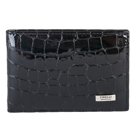 Футляр для карточек Tirelli Санта Моника, цвет: черный. 15-319-1415-319-14 Футляр для карточек Tirelli Санта Моника, цвет: черный. 15-319-1415-319-14Футляр для карточек Tirelli Санта Моника изготовлен из лаковой натуральной кожи черного цвета с декоративным тиснением под рептилию. Внутри содержится блок из 12 прозрачных файлов на 12 пластиковых карт или визиток. Также имеется 4 дополнительных кармашка для пластиковых карт. Такой футляр не только поможет держать в одном месте все пластиковые карты, но и стильно дополнит ваш яркий образ. Футляр упакован в подарочную коробку синего цвета с логотипом фирмы Tirelli. Характеристики: Материал: натуральная кожа, пластик, текстиль, металл. Цвет: черный. Размер футляра: 11 см х 7,5 см х 1,5 см. Количество листов: 12 шт. Размер упаковки: 13,5 см х 9 см х 2,5 см. Артикул: 15-319-14.