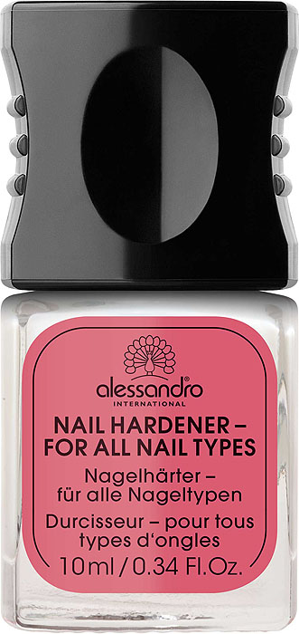 Alessandro Средство для укрепления всех типов ногтей Nail Hardener, 10 мл03-020 Alessandro Средство для укрепления всех типов ногтей Nail Hardener, 10 мл03-020Средство для укрепления ногтей. Глянцевое покрытие защищает ногтевую пластину, делает ее крепкой. Ускоряет рост ногтей, придает ногтям дополнительную силу и обеспечивает их прочность. Характеристики: Объем: 10 мл. Артикул: 03-020. Производитель: Франция. Товар сертифицирован.