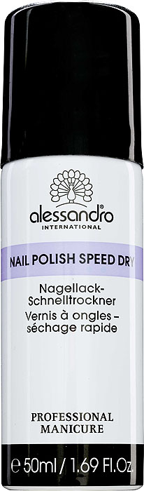 Alessandro Спрей-сушка для лака Nail Polish Speed Dry, 50 мл03-033 Alessandro Спрей-сушка для лака Nail Polish Speed Dry, 50 мл03-033Спрей-сушка Alessandro Nail Polish Speed Dry ускоряет процесс высыхания любого лака для ногтей, помогает предотвратить смазывание лака и защищает поверхность от возникновения царапин. Способ применения : распылять на поверхности ногтей на расстоянии 10 см.