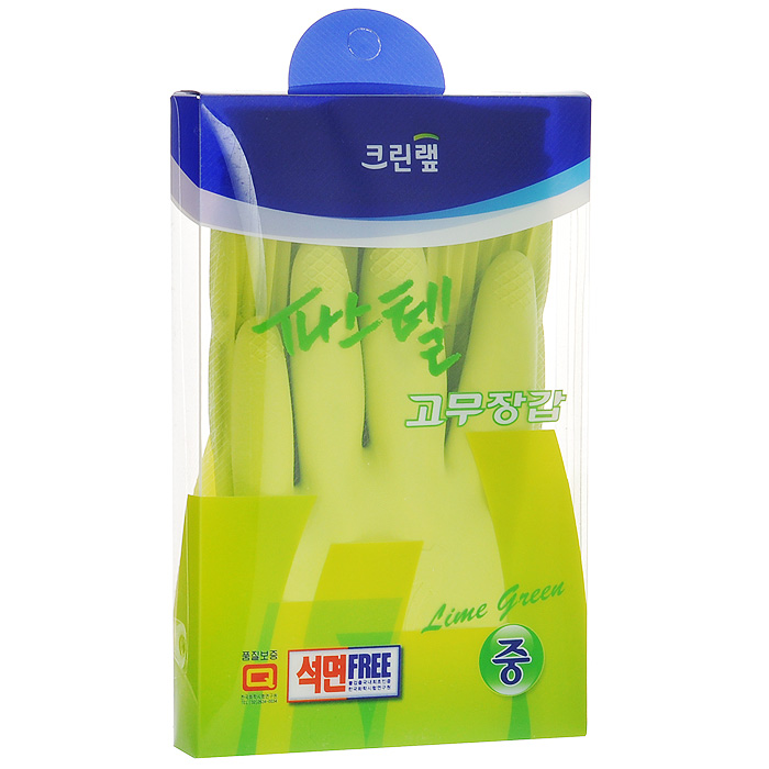 Перчатки хозяйственные Clean Wrap Latex Glove, цвет: салатовый. Размер M46929 Перчатки хозяйственные Clean Wrap Latex Glove, цвет: салатовый. Размер M46929Хозяйственные перчатки Clean Wrap Latex Glove предохраняют кожу рук от загрязнения и влаги, они идеально подходят для стирки, уборки и прочих работ по хозяйству (в доме, на кухне, в саду). Метод двойного покрытия делает перчатки более гигиеничными и удобными. Защищает руки благодаря специальному защитному компоненту на внутренней поверхности перчаток. При изготовлении перчаток используется 100% натуральный латекс, который сохраняет мягкость и прочность при использовании, как в горячей, так и в холодной воде, и зимой при низких температурах. Эргономичный дизайн позволяет перчаткам удобно прилегать к рукам, создавая удобство в использовании и не натирая кожу. Обеспечивают комфорт рукам, благодаря контролирующему влажность покрытию. Превосходные водоотталкивающие и быстросохнущие свойства позволяют перчаткам хорошо держаться на руках и легко сниматься даже в намоченном состоянии. Поверхность пальцев и ладони рифленая.