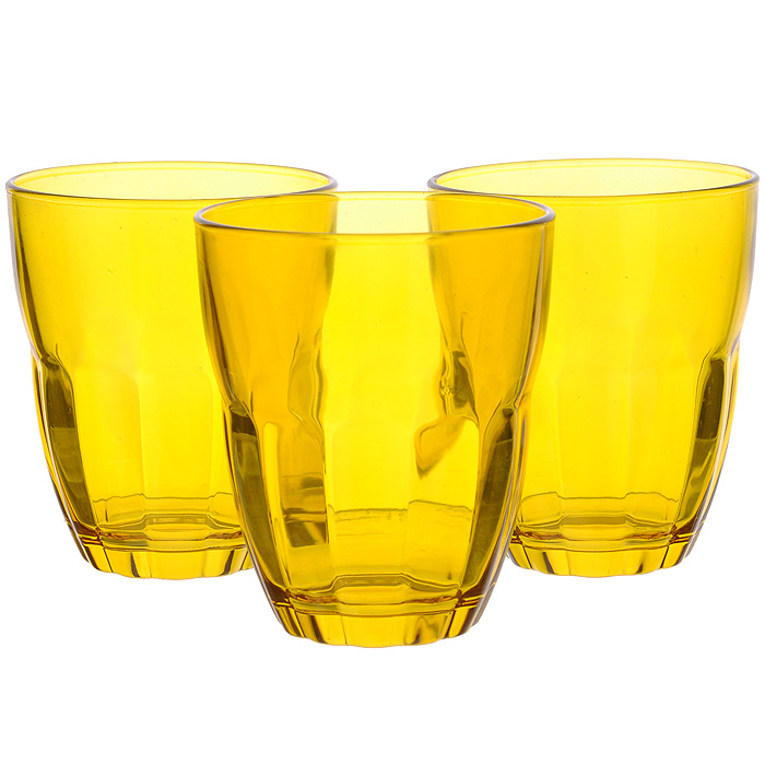 Набор стаканов Bormioli Rocco "Ercole", цвет: желтый, 230 мл, 3 шт
