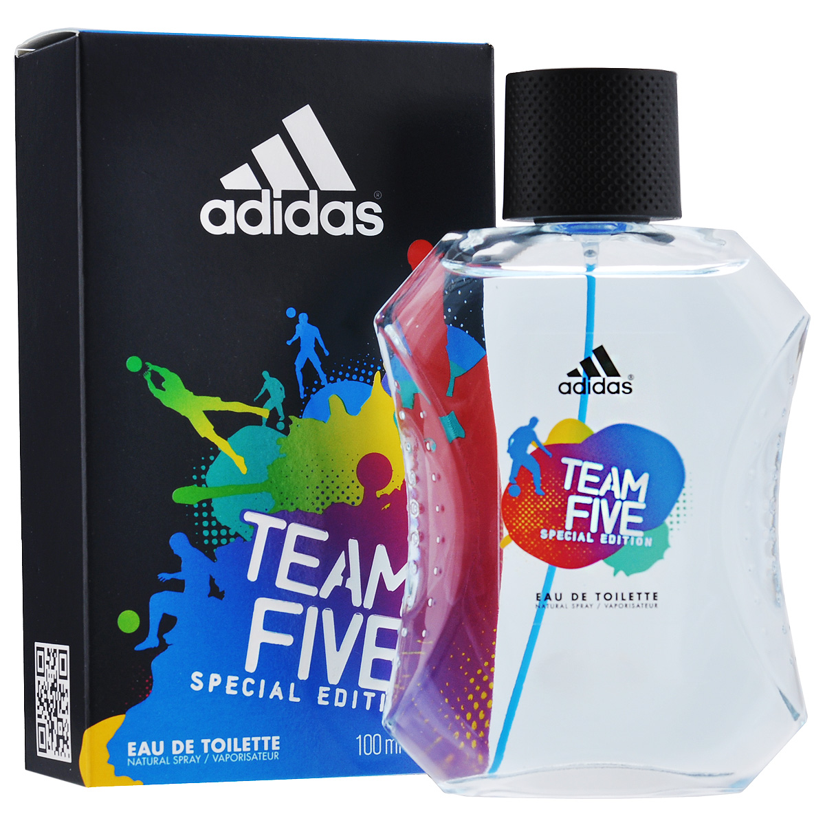 Adidas Туалетная вода Team Five, мужская, 100 мл3400039255 Adidas Туалетная вода Team Five, мужская, 100 мл3400039255Яркий, динамичный и по-настоящему спортивный аромат, наполненный духом одной из самых увлекательных игр – футболом. Композиция Adidas Team Five станет идеальным подарком для современных молодых людей, в характере которых живет азарт и авантюризм, смелость и мужество, сила и уверенность в себе. Adidas Team Five – выбор тех, кто настроен на победу! Классификация аромата : фужерный. Пирамида аромата : Верхние ноты: базилик, зеленое яблоко, цитрусы. Ноты сердца: мята, шалфей, лаванда, сосна. Ноты шлейфа: амбра. Ключевые слова Чувственный, яркий, мужественный! Товар сертифицирован.